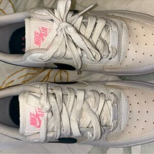 Nike Air Force 1 white teal and pink